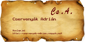 Cservenyák Adrián névjegykártya